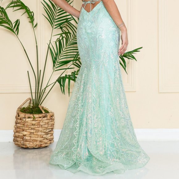 NEW OPEN BACK LONG WEDDING EVENING PARTY PROM GOWN DRESS CHAMPAGN AC6116 - Picture 6 of 8